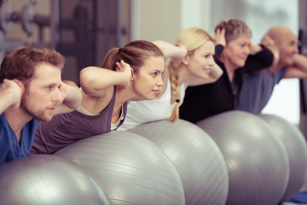 group working out