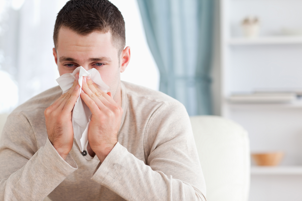 man sick with cold